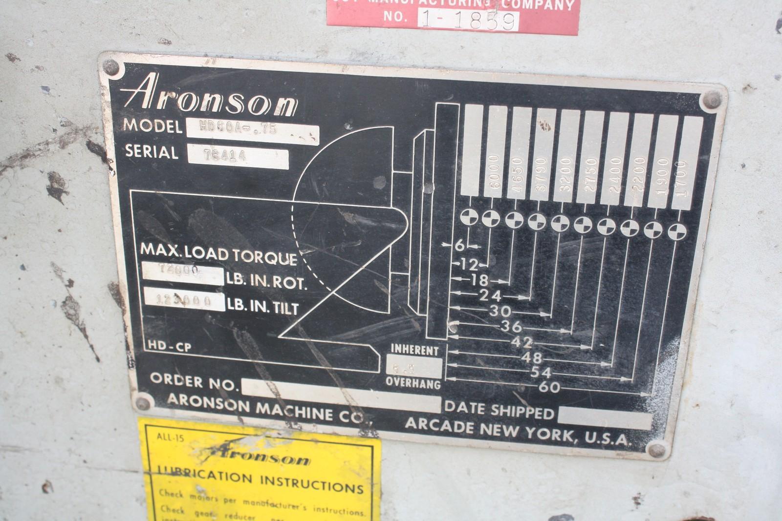 6,000 LBS ARONSON WELDING POSITIONER: STOCK #66510