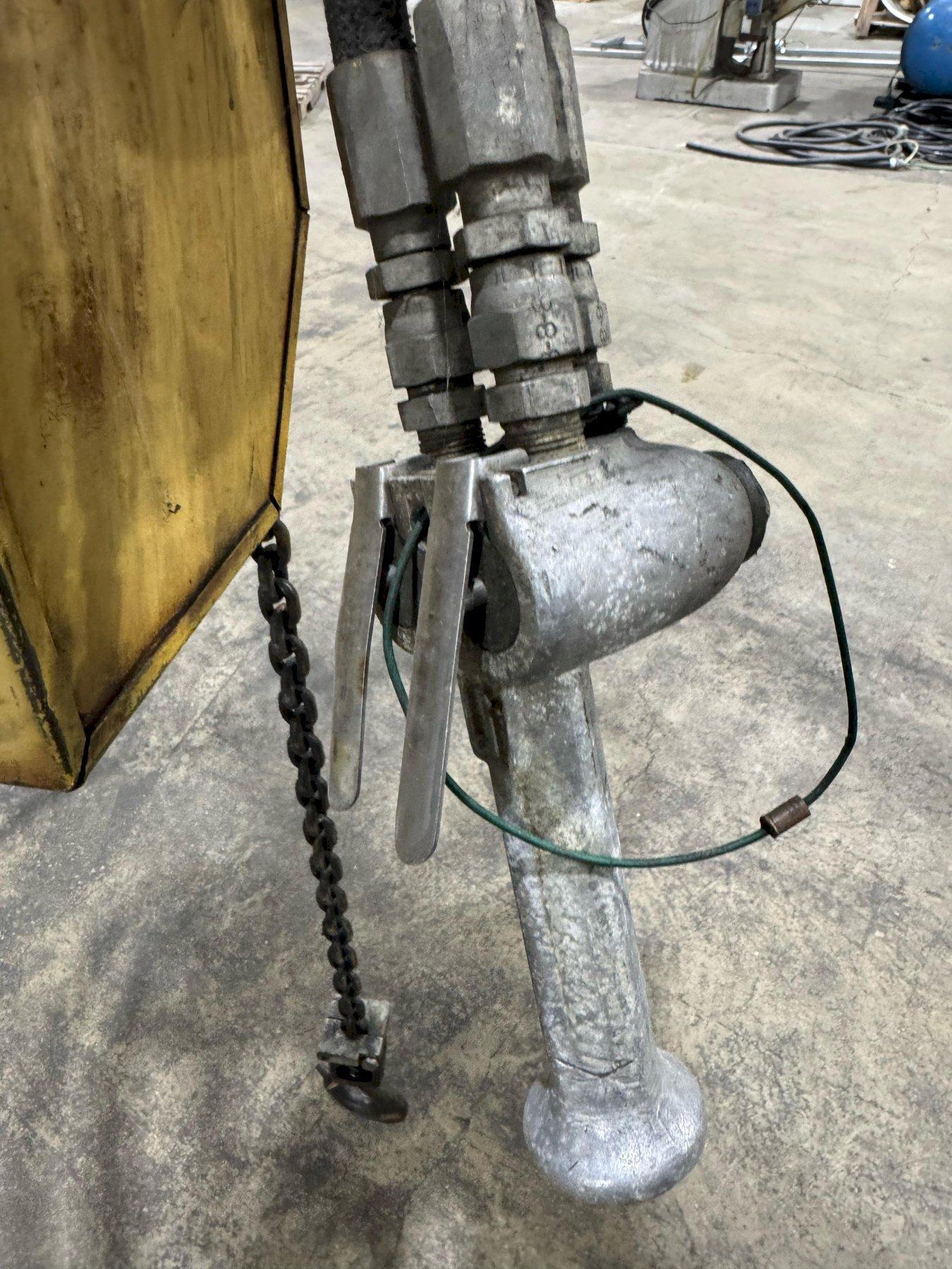 1 - PREOWNED BUDGIT 1-TON CHAIN AIR HOIST, MODEL #: 114394-1, S/N: 85-8-4