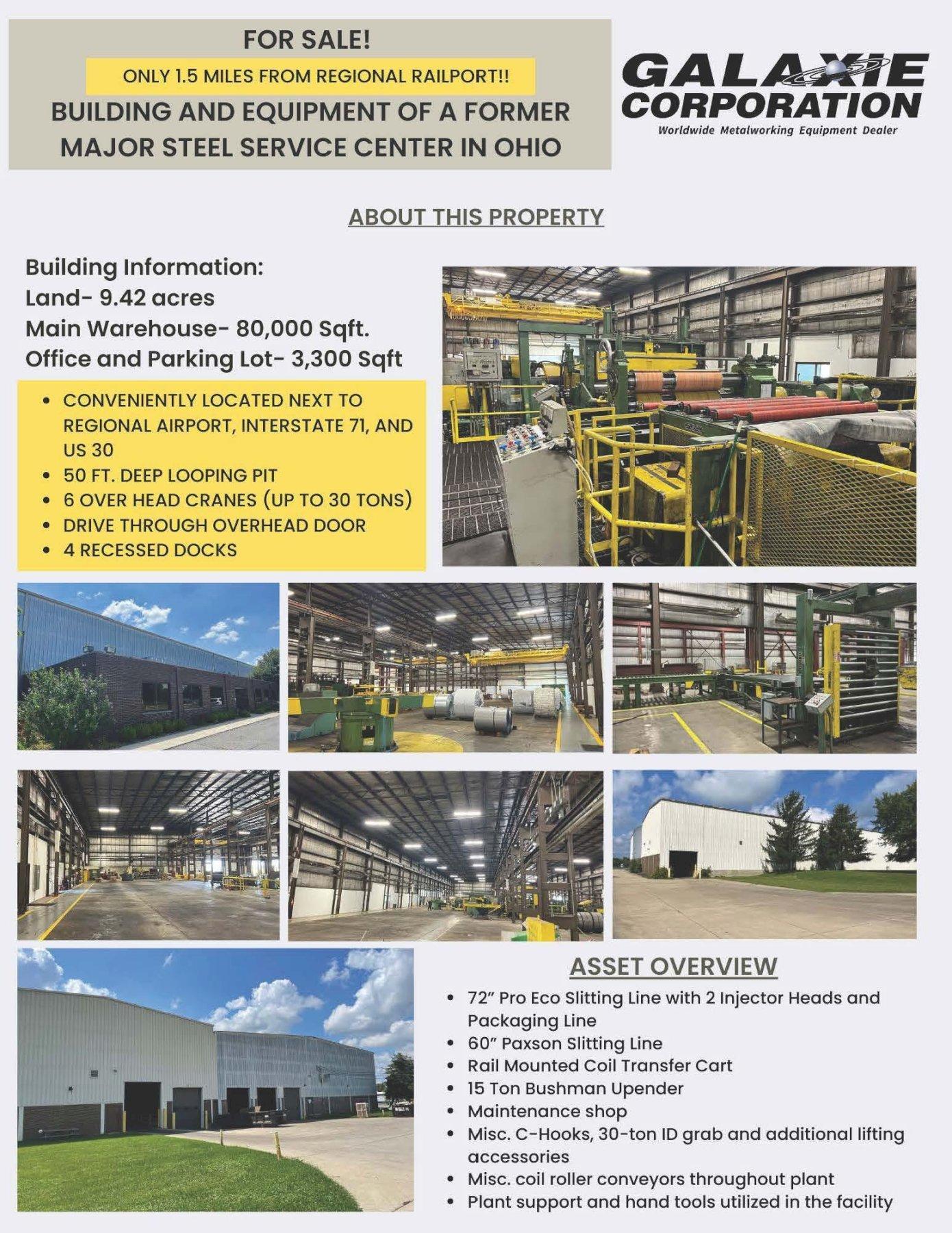 Building and Equipment of a Former Major Steel Service Center in Ohio