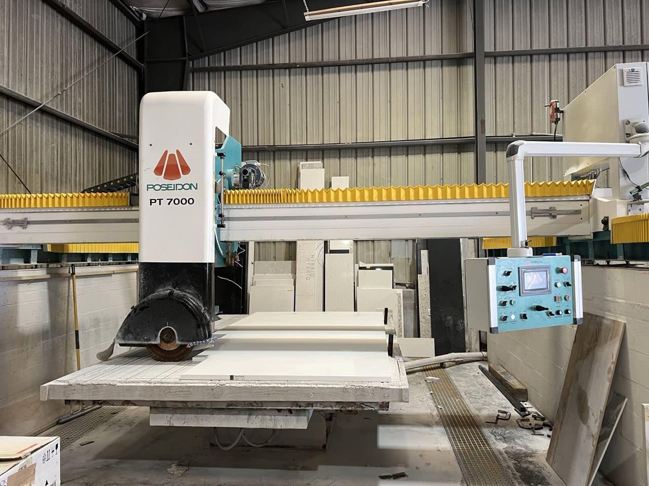 PT-7000 Poseidon CNC Bridge Style Stone Saw, 2017