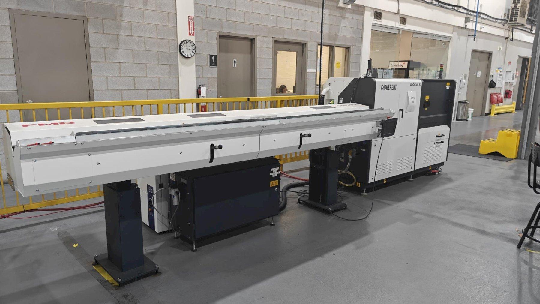 150 Watt Coherent StarCut Tube ML Precision Fiber Laser Tube Cutting System, 2024 – 150W StarFiber 150P, FMB Turbo 2-20 P Bar Loader, Fume Extraction