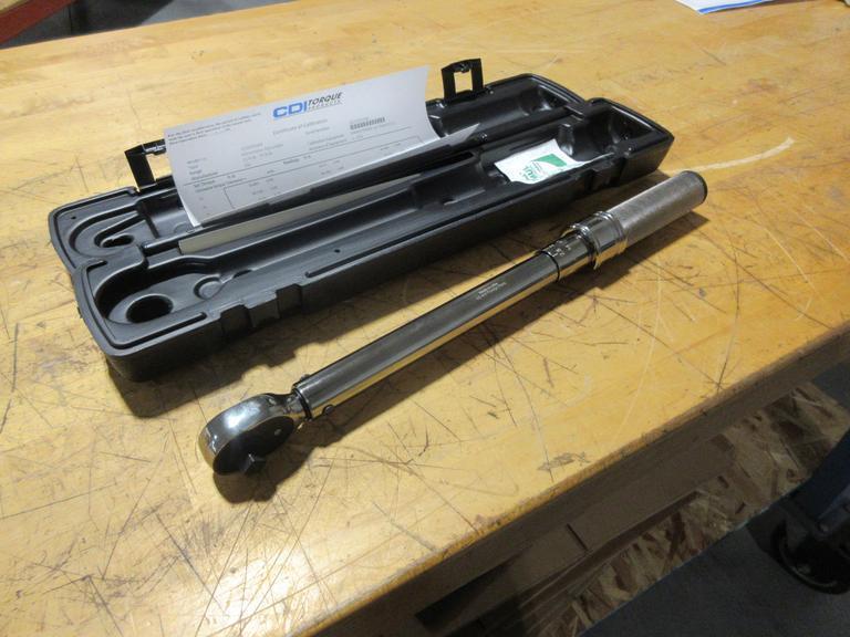 CDI 3/8 Inch Drive Adjustable Click Torque Wrench, Range 5-75 Ft Lbs / 10.2-98.3 Nm (752MFRMH) *New In Case*- Auction Item