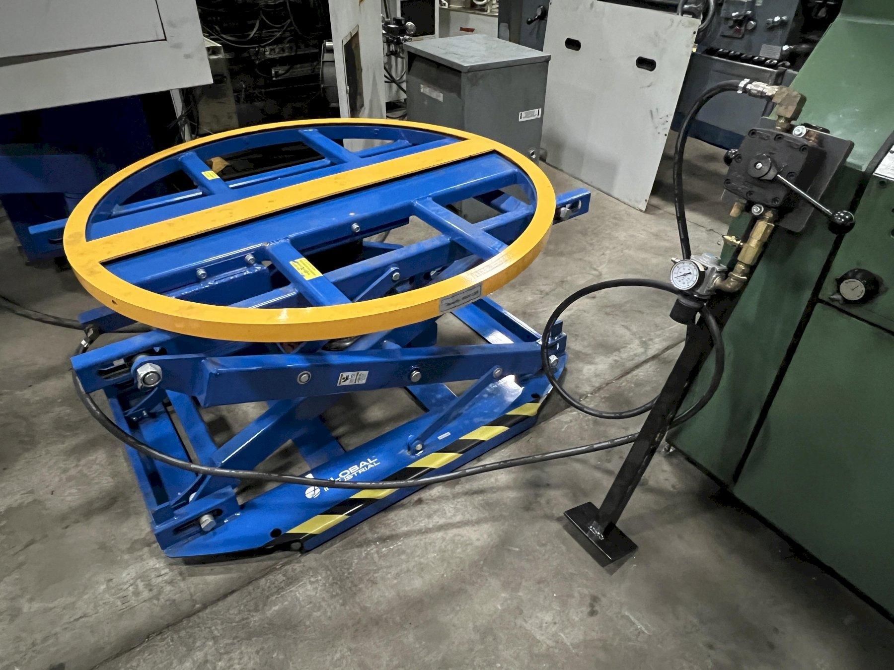 4500 LB PNEUMATIC PALLET LEVELER, 43.75" DIAMETER TABLE, 28" RAISED HEIGHT