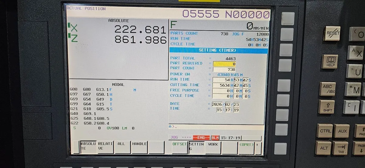 HNK NT 10/12F CNC 2 AXIS VERTICAL BORING MILL