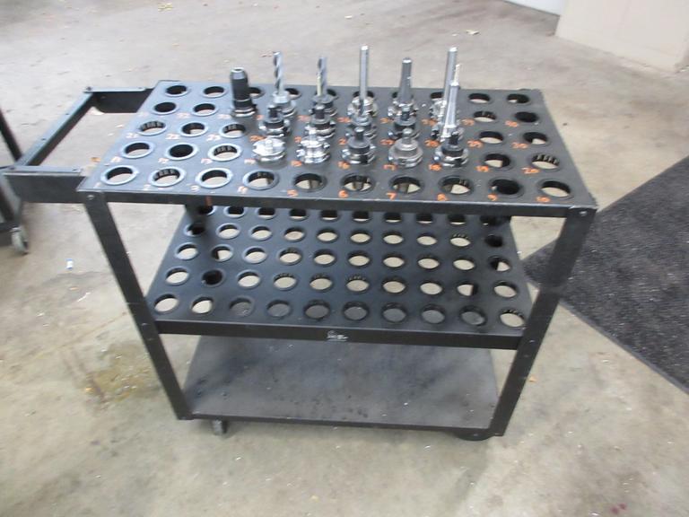 CAT40 End Mill Tool Holders (16pcs) Various Diameters, on Big Bear 100 Pocket Rolling Tool Scoot- Auction Item