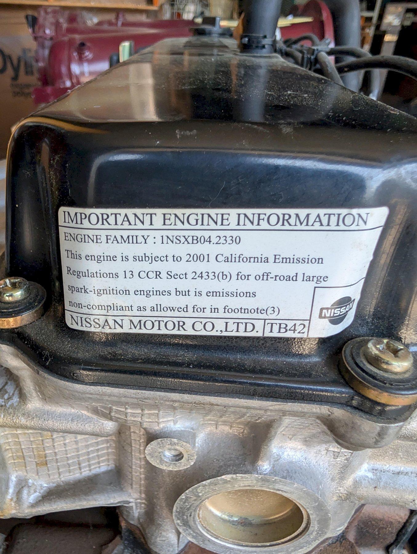 Nissan TB42 4.2L Inline 6 Forklift Industrial Engine Assembly NOS 2001