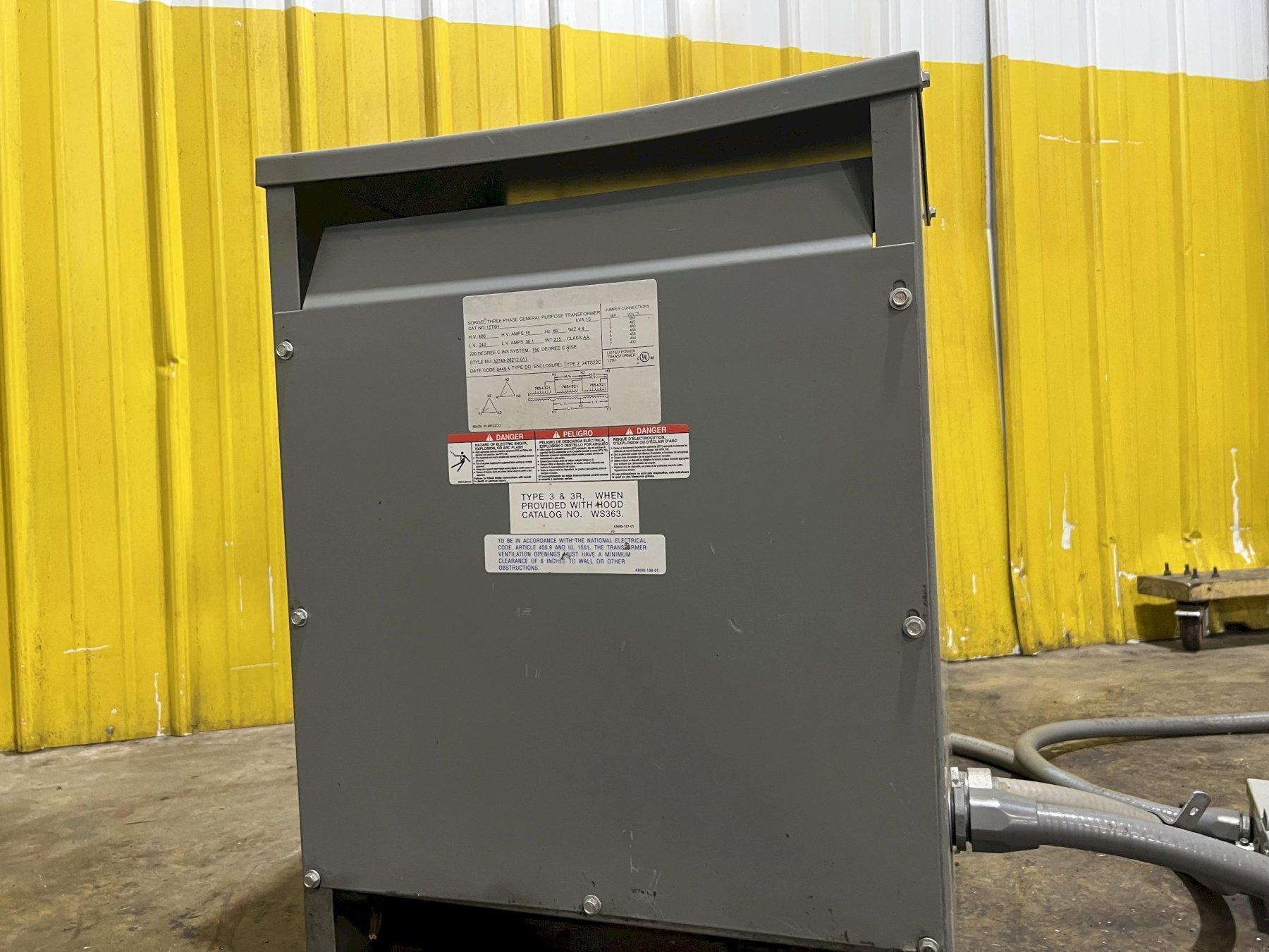 15 KVA SQUARE D 480 TO 240 V TRANSFORMER
