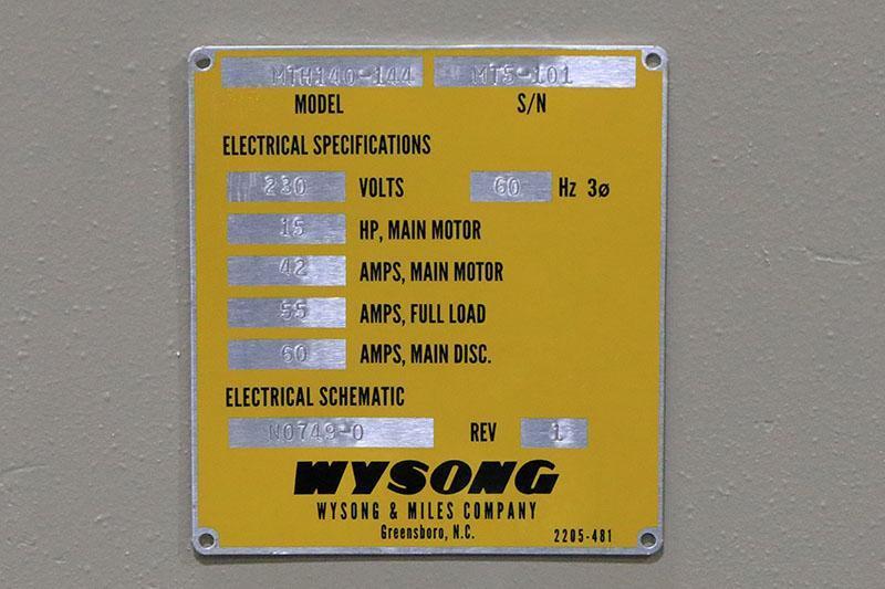 140 Ton x 12' Wysong Hydraulic Press Brake Model MTH-140-144