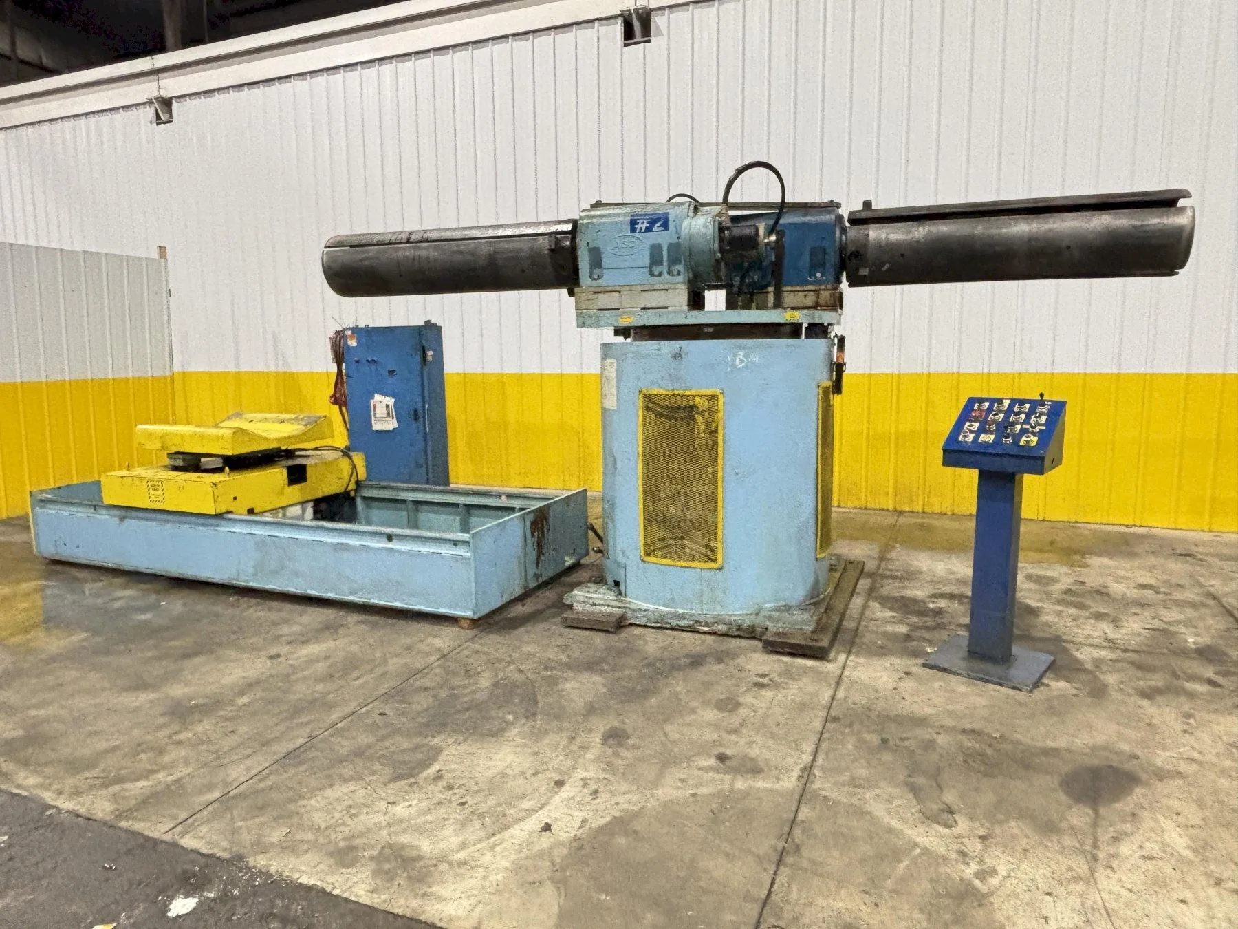 20,000 LBS X 60" ASC MODEL 20/25W DOUBLE END MOTORIZED COIL REEL UNCOILER WITH ASC 30M COIL CAR STOCK# 4409