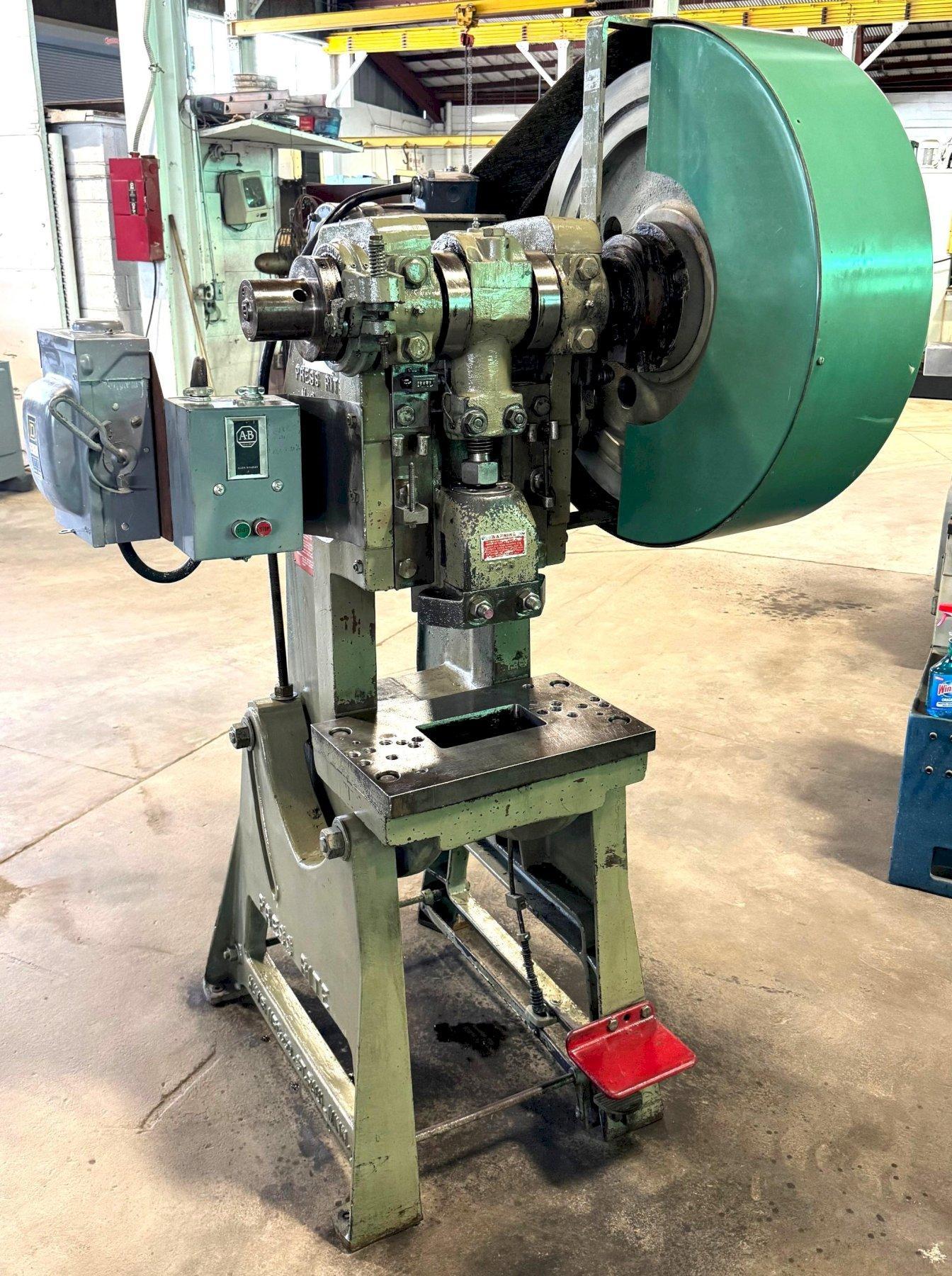 20 Ton Press-Rite OBI Press No. 2, 2″ Str., Flywheel, Mech. Clutch