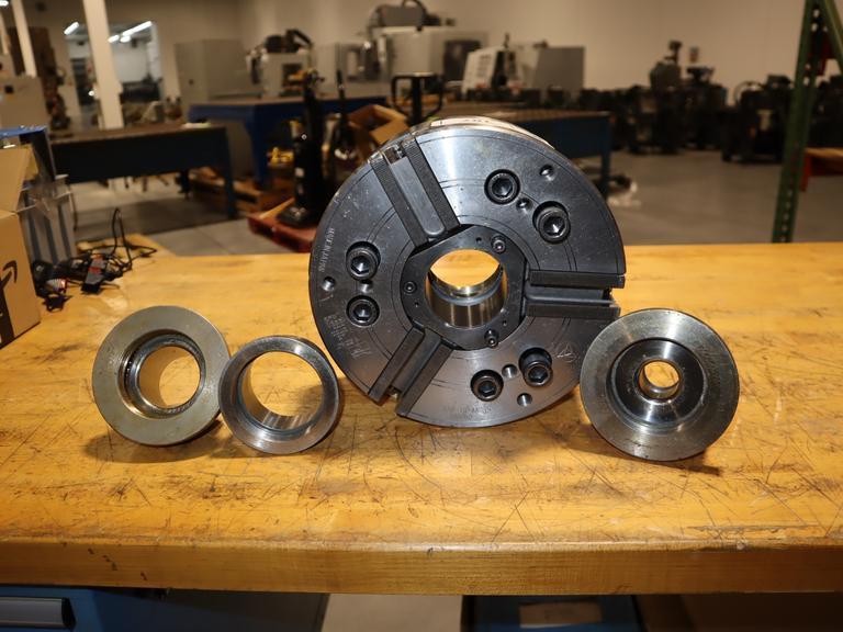 MMK ZA8-10-66 02 10" 3-Jaw Power Chuck A8 Mounting w/ Draw Tube Nuts- Auction Item
