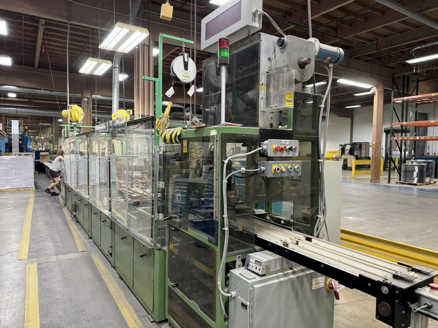 Colly 20 Station Gatherer Inline with Kugler 5 Knife Trimmer, Round Cornerer and Book Splitter, Emp Upload Stacker