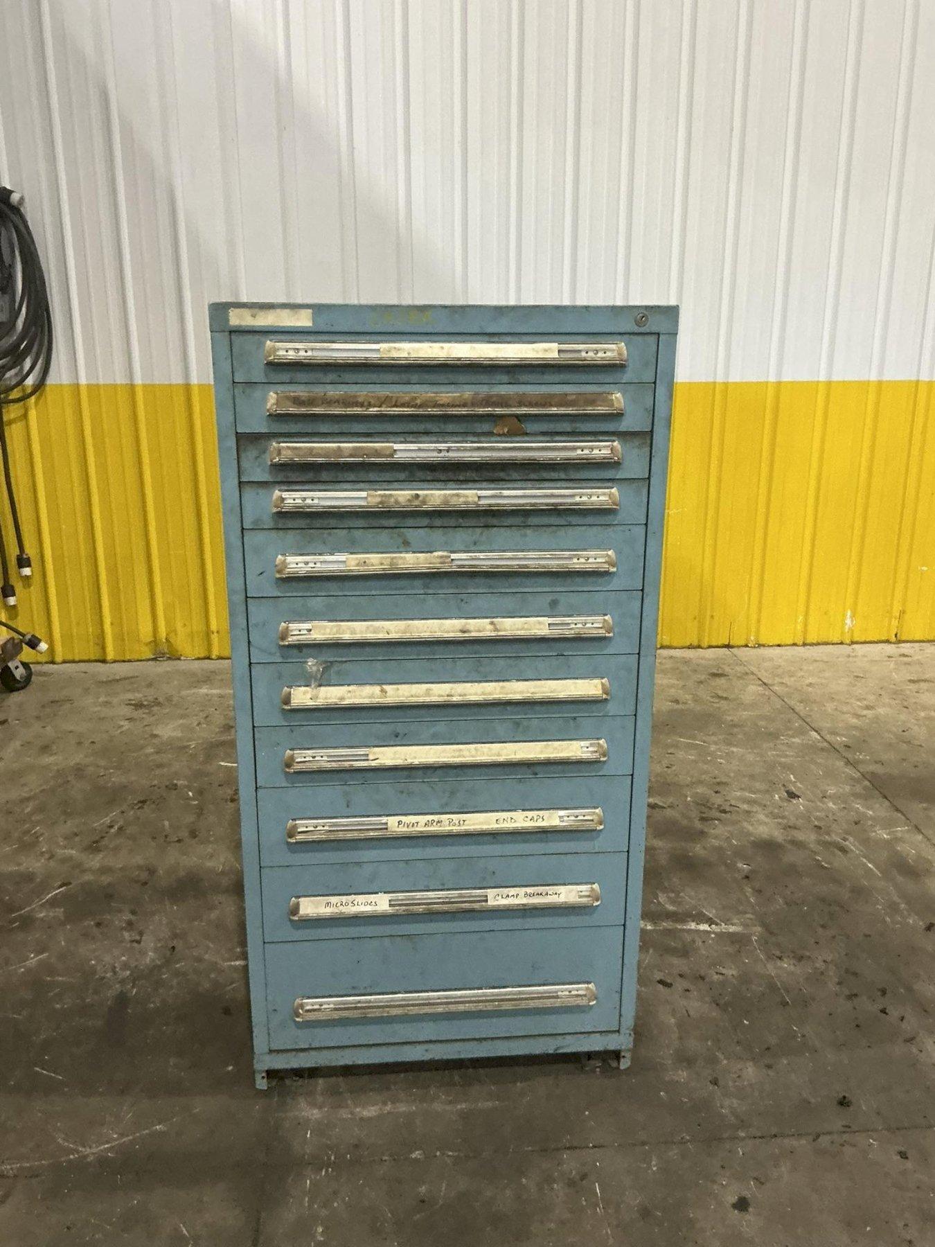 11 DRAWER STANLEY VIDMAR 28" X 30" X 59" TOOL & PARTS STORAGE CABINET: YOBRO #25961