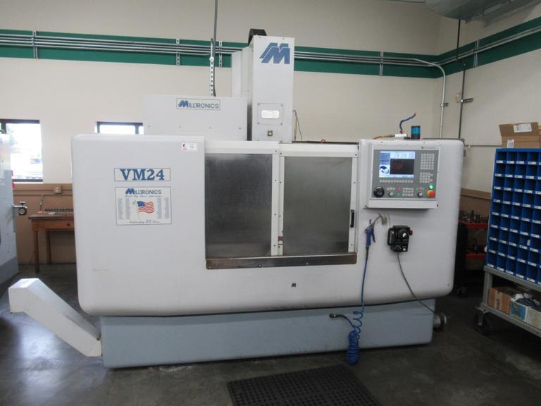 Milltronics VM24 Series D CNC Vertical Machining Center, 8200B CNC Control, 20 ATC, RJH, - Auction Item