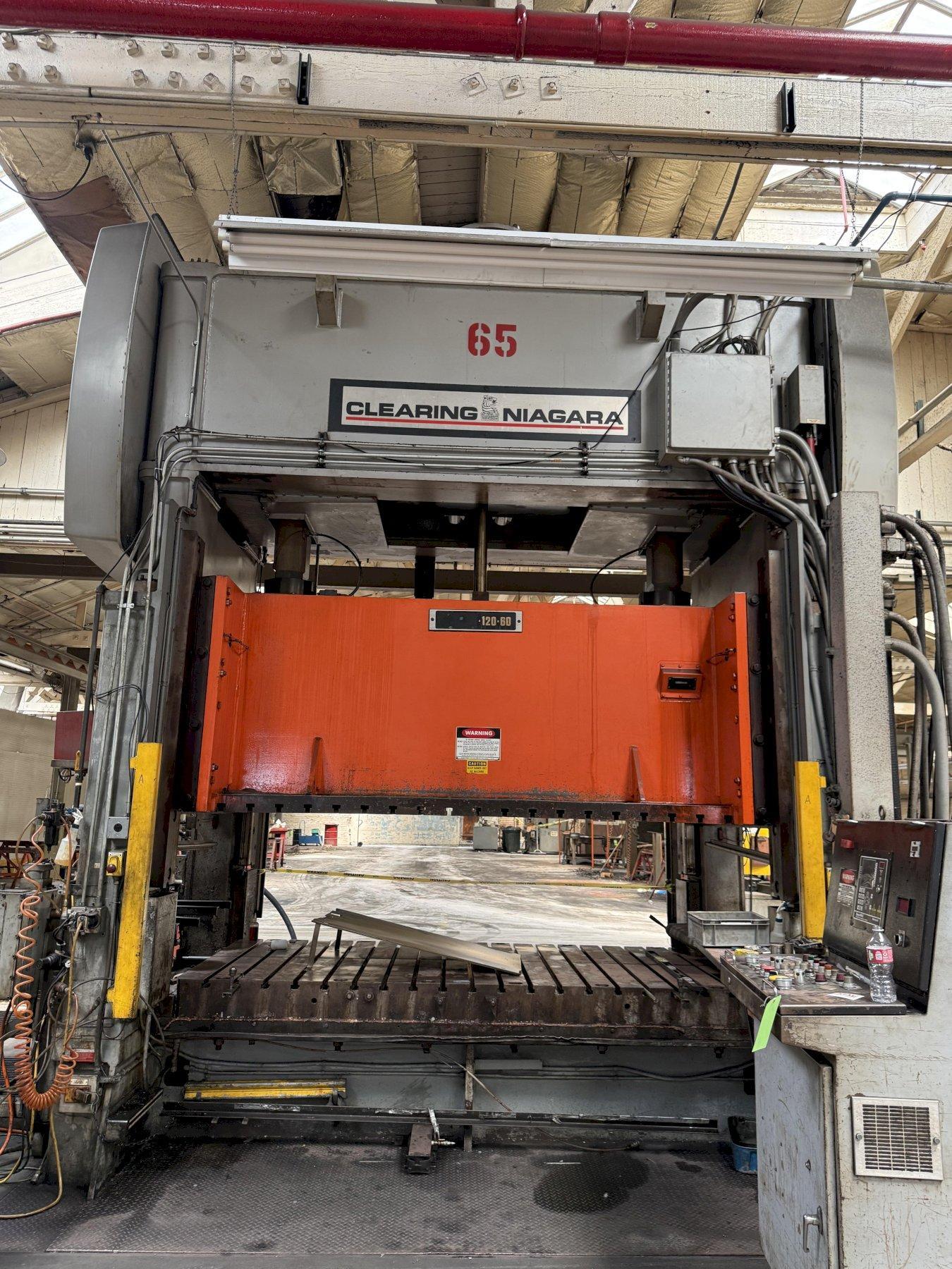 400 TON CLEARING NIAGARA SC2-400-120-60 STRAIGHT SIDE DOUBLE CRANK PRESS(NEW IN 1998) STOCK # 0328626