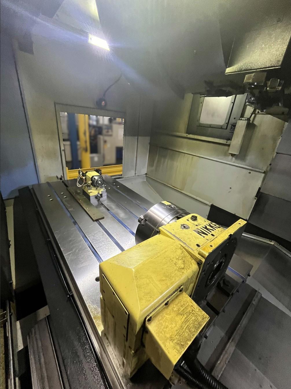 Doosan DNM750-II Vertical Machining Center w/ Fanuc I Series Plus Control, Lyndex Nikken CNC260LFA-M Rotary Table w/ Tailstock, LNS Turbo Magnetic Chip Conveyor, Through Spindle Coolant (290 PSI), Royal Filter Master FX1200 Mist Collector, Hydcool Chiller, OMI-2T Renishaw Auto-Work Piece Measurement, Renishaw Probe, Doosan Tool Load Monitoring, AI Contour Control (AICC) 200 Blocks, Embedded Ethernet, Transformer