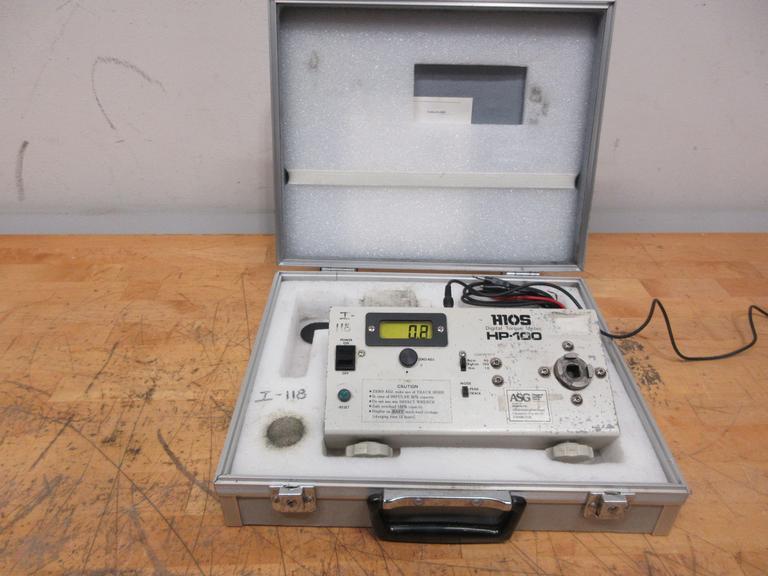 Hios HP-100 Digital Torque Meter with Accessories Cable & Carrying Case- Auction Item