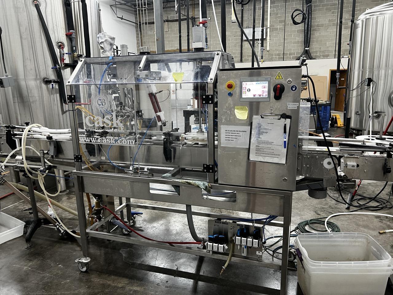 Cask mACS Micro Automated Canning System – 3-Head Filler with Rotary Accumulation Table (15–20 CPM, FESTO Interface)