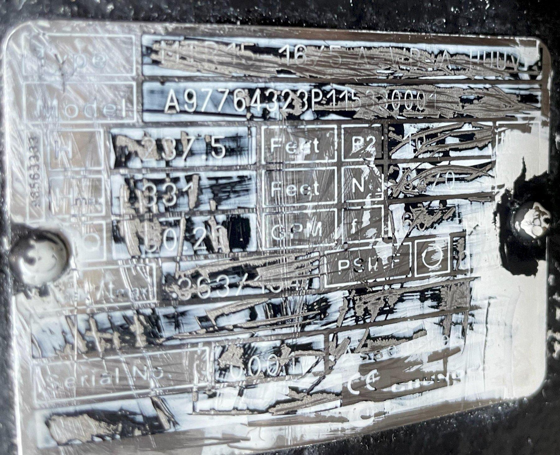 GRUNDFOS COOLANT PUMP, Mdl MTR 15-16/5 A-WB-A-HUUV, Baldor Motor 10 HP, 07H409W279G1, 3525 RPM.