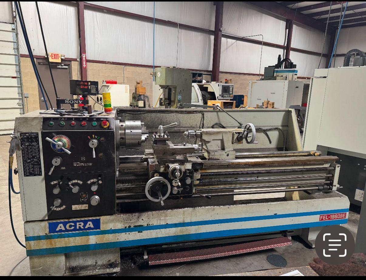 18" x 60" ACRA Model FEL-1860BE Geared Head Engine Lathe