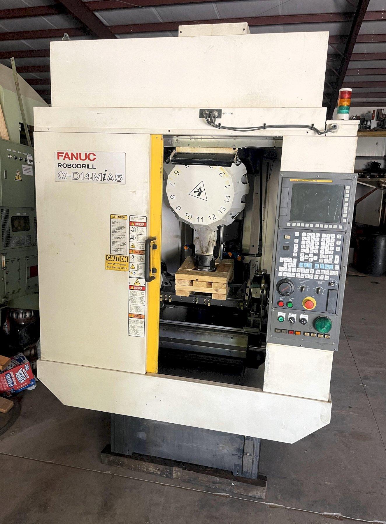 Fanuc Robodrill Alpha D14MiA5 Vertical Machining Center 2012 with DDR 4th Axis Positioner