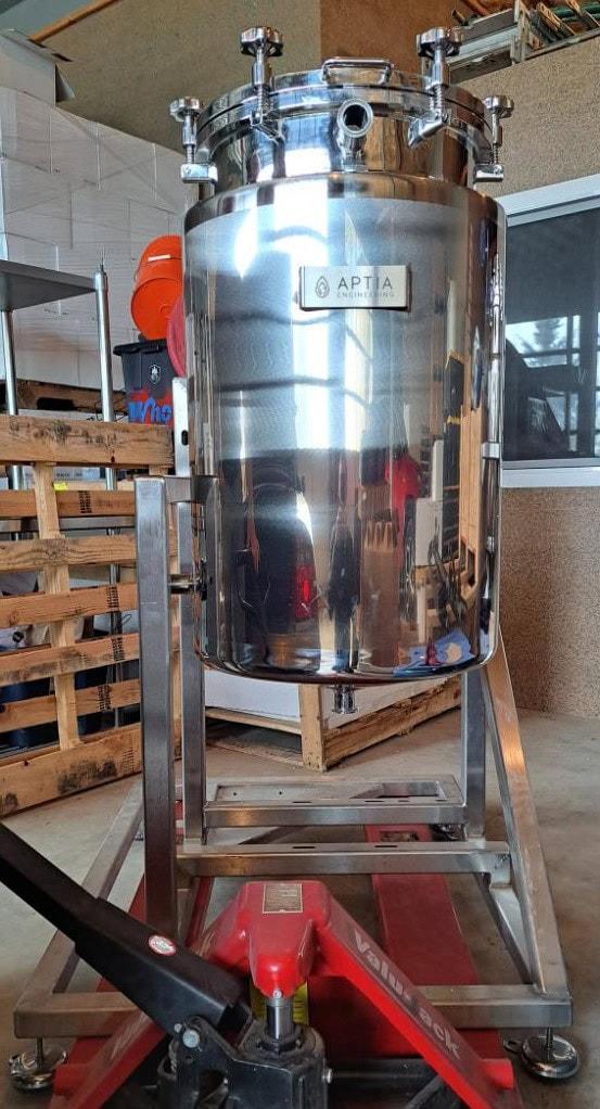35 Gallon Aptia Engineering Stainless Steel Jacketed Vacuum Reactor Vessel – New!