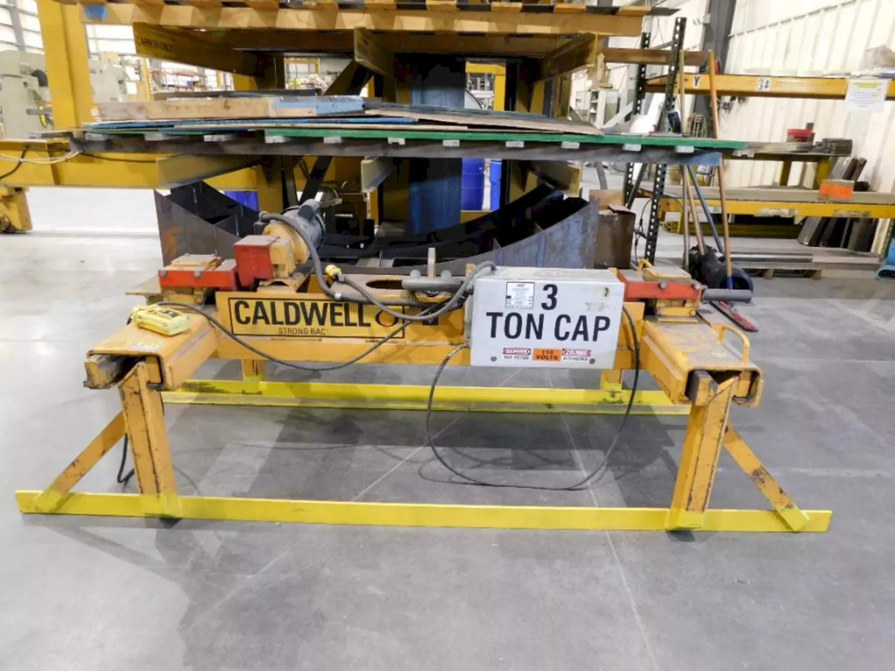 3 TON CALDWELL MODEL #60S-3-60 STRONG BAC POWERED MOTORIZED SHEET LIFTER: YOBRO #25899