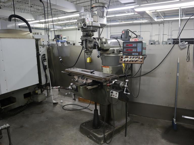 Bridgeport Series I 2HP Vertical Milling Machine, 9" x 42" Table, Variable Speed, Acu-Rite III 2 Axis DRO, Power Table Feed- Auction Item