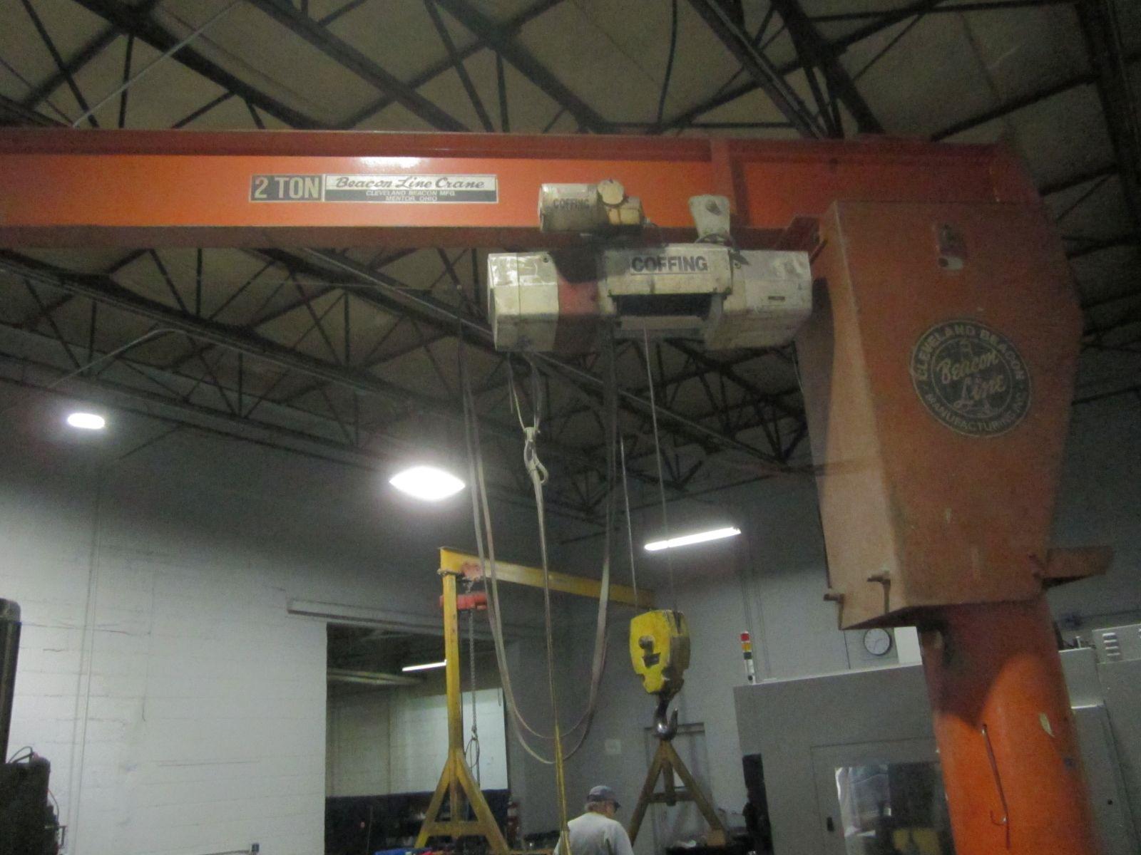 2 TON CLEVELAND BEACON 360 DEGREE JIB CRANE & 2 TON HOIST: STOCK #80798