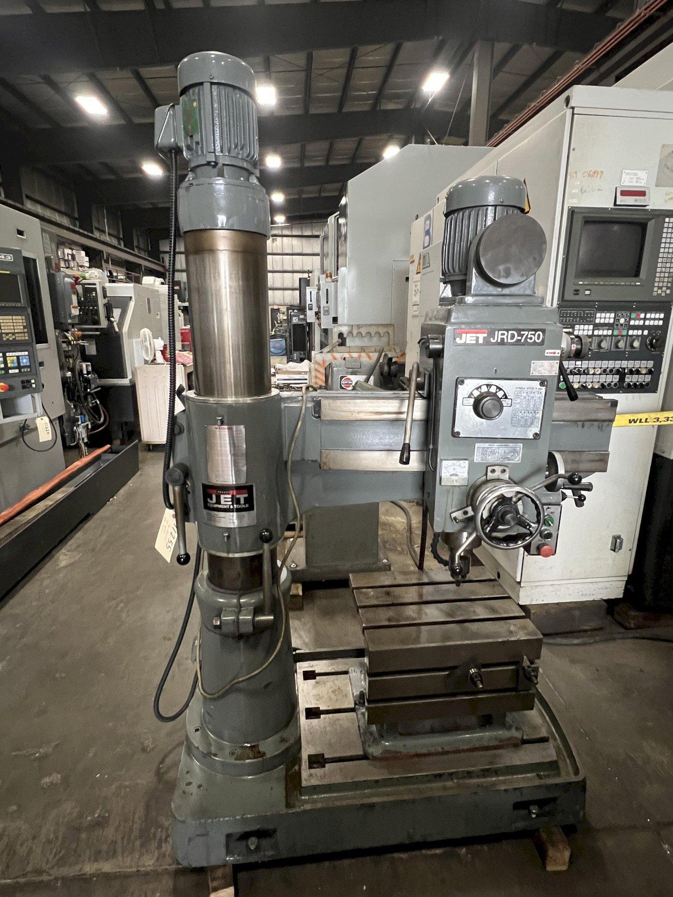 8" X 30" JET RADIAL DRILL, MODEL JRD-750, 16" X 20" BOX TABLE, 1994