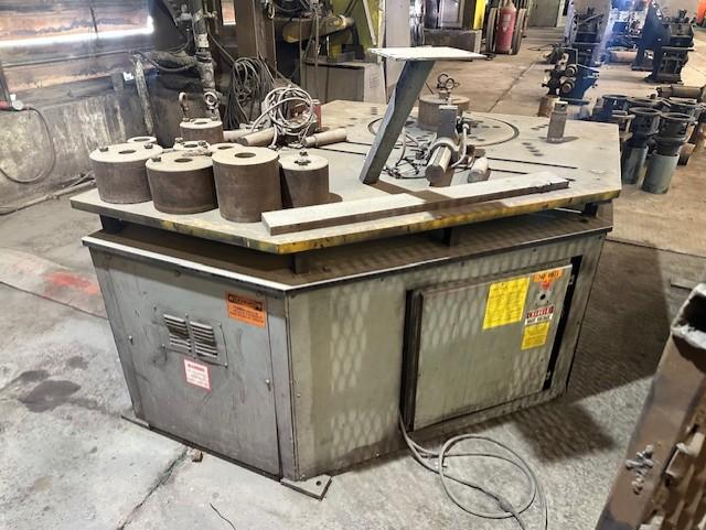 KRB #18 MECHINICAL REBAR BENDER Equipped with 10 H.P.  230/460 3/60  KRB Microcomputer control/ LCD display 72” x 60” x 35”  Wt# 6100lbs.
