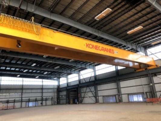 40 TON X 100' SPAN KONE CXTD DOUBLE GIRDER BRIDGE CRANE, NEW 2007