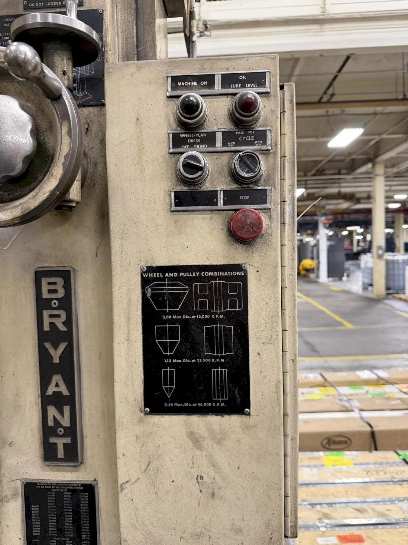 108" BRYANT MODEL C CENTER HOLE GRINDER