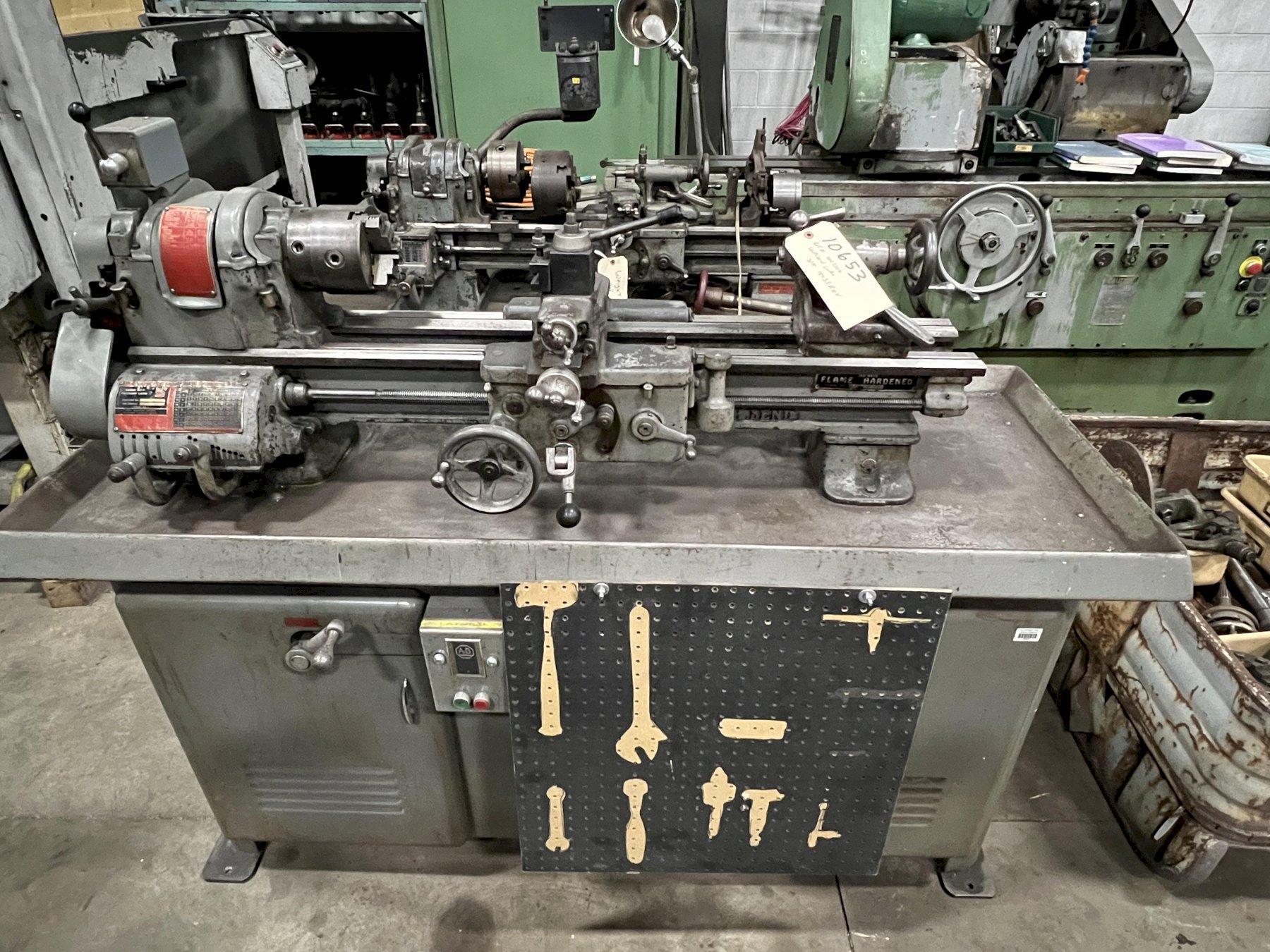 SOUTH BEND 10" X 40" MANUAL LATHE , POWER FEED, THREADING, 3 JAW, COLLET, OUT OF SCHOOL