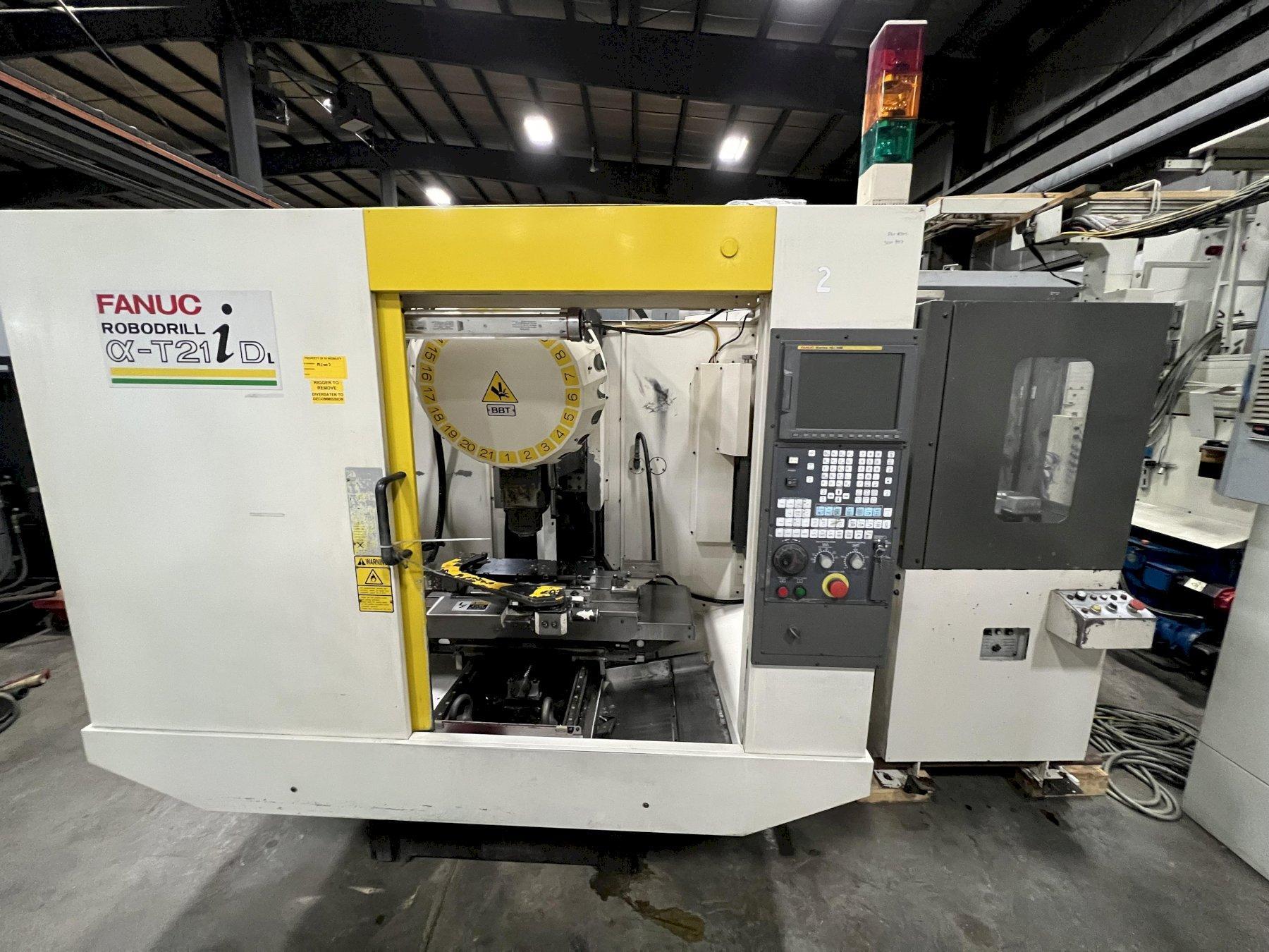 FANUC ROBODRILL ALPHA T21iDL CNC DRILL AND TAP MACHINE, PALLET SHUTTLE, 2004