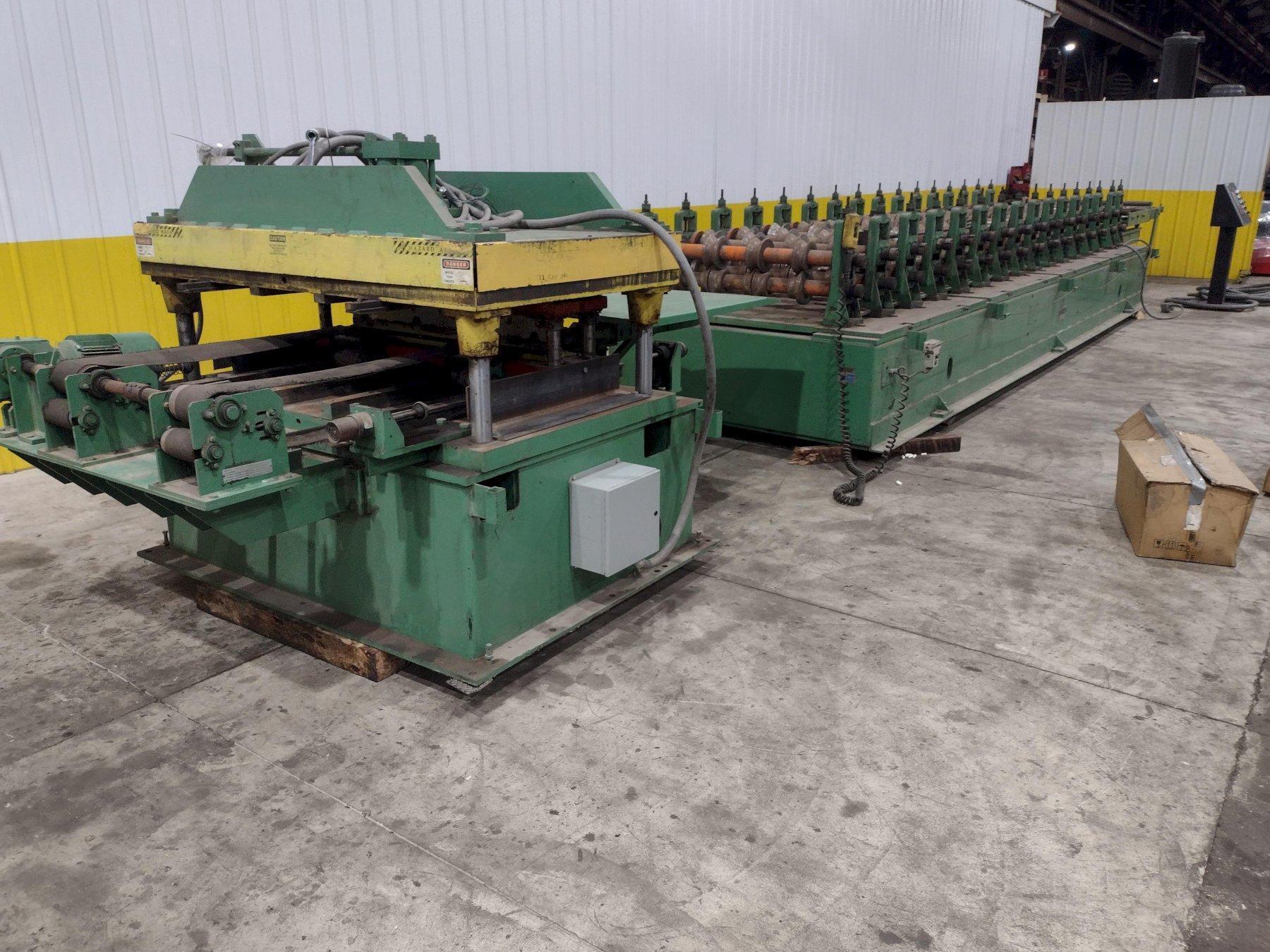 36" WIDE R-PANEL ASC ROLLFORMING LINE WITH REEL & CUT OFF, BECK CONTROLS