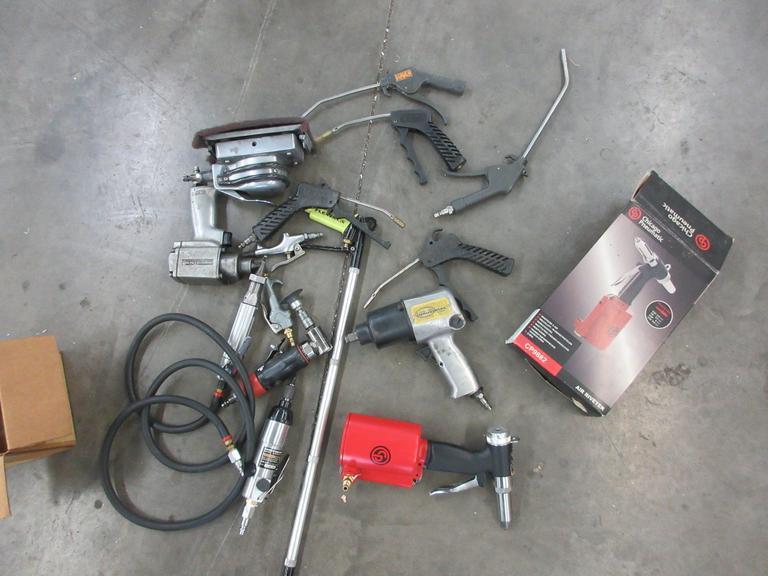Pneumatic Air Tools, Impact Ratchets, Air Guns, Rivet Gun, Angle/Straight Die Grinders- Auction Item