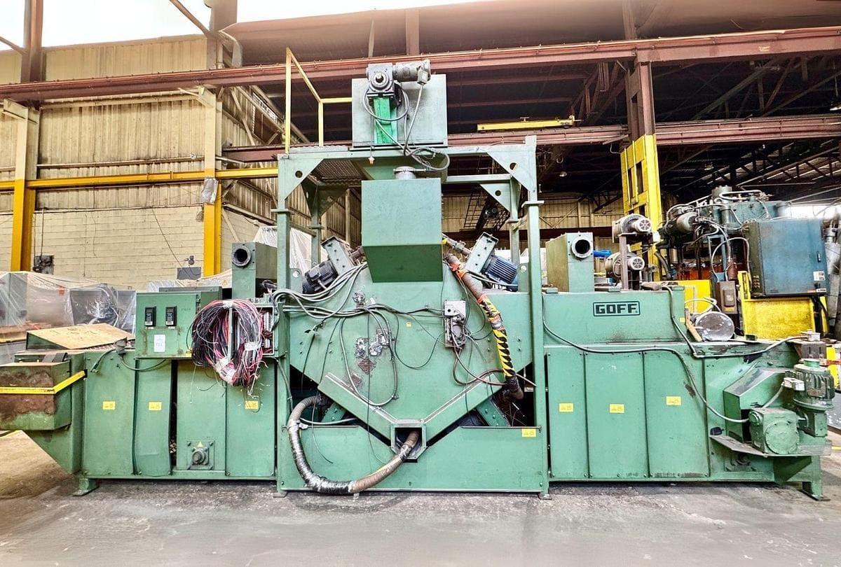 Goff WM27.5-4-40 Mesh Belt Shot Blast Machine, 27.5″ Wide,  4×10 HP Blast Wheels
