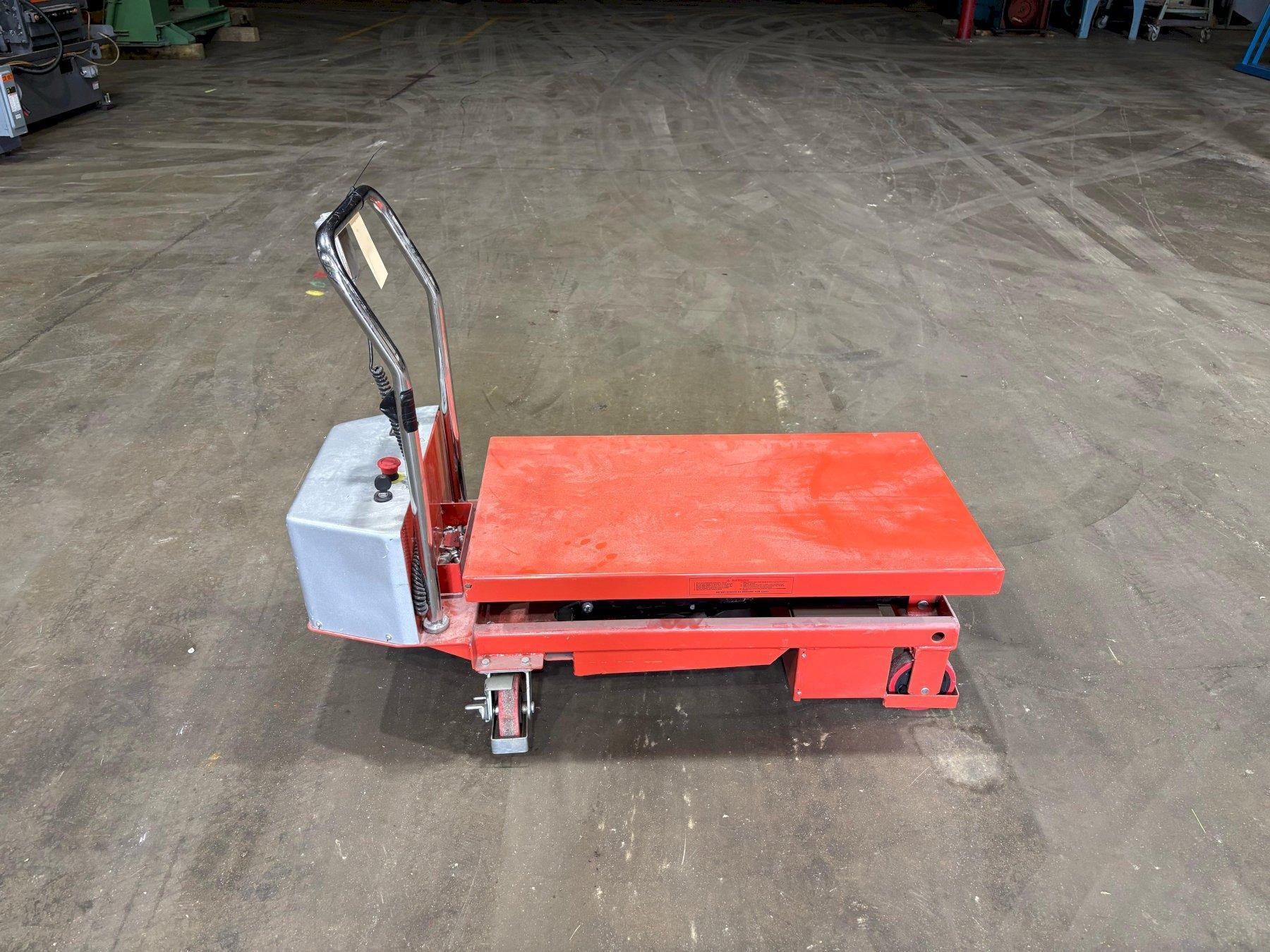 1 - PREOWNED ULINE BATTERY OPERATED LIFT TABLE, MODEL #: H-3767