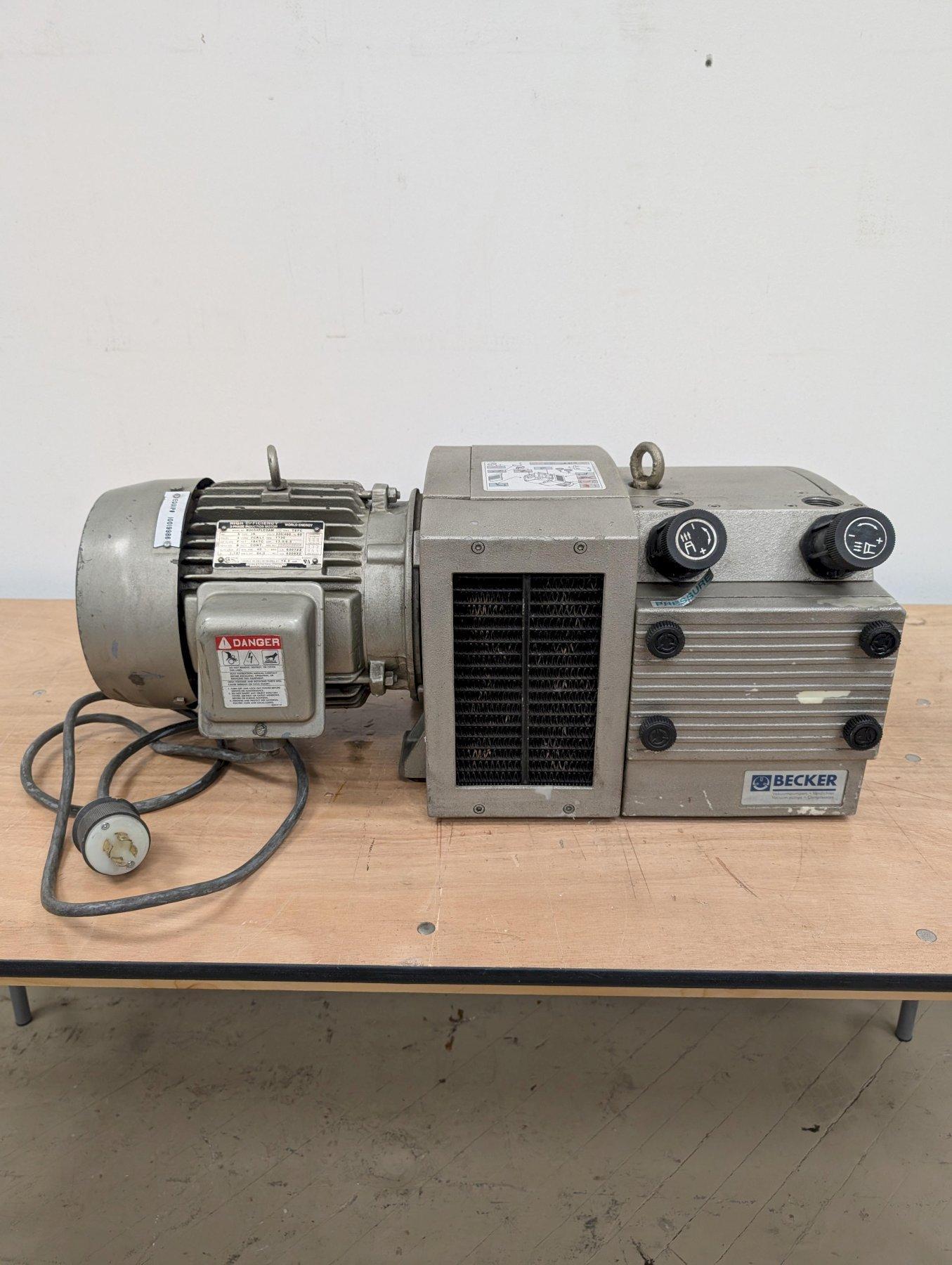 Becker DVT 3.80 Oil-Free Rotary Vane Vacuum/Pressure Pump with 5 HP Toshiba 3-Phase Induction Motor​