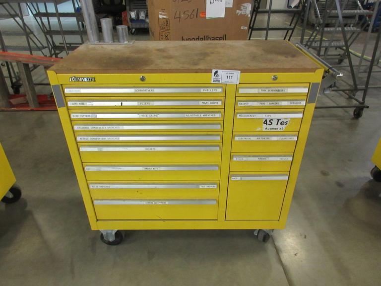 Kennedy 15-Drawer Locking Tool Chest, Portable with Keys and Contents- Auction Item