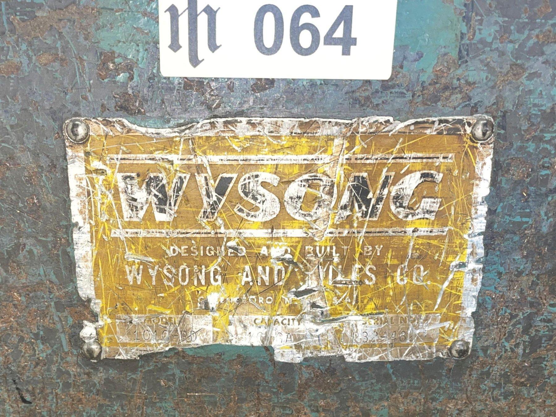 Wysong 10' x 10 Gauge Power Squaring Shear, Mdl. 1010-RD