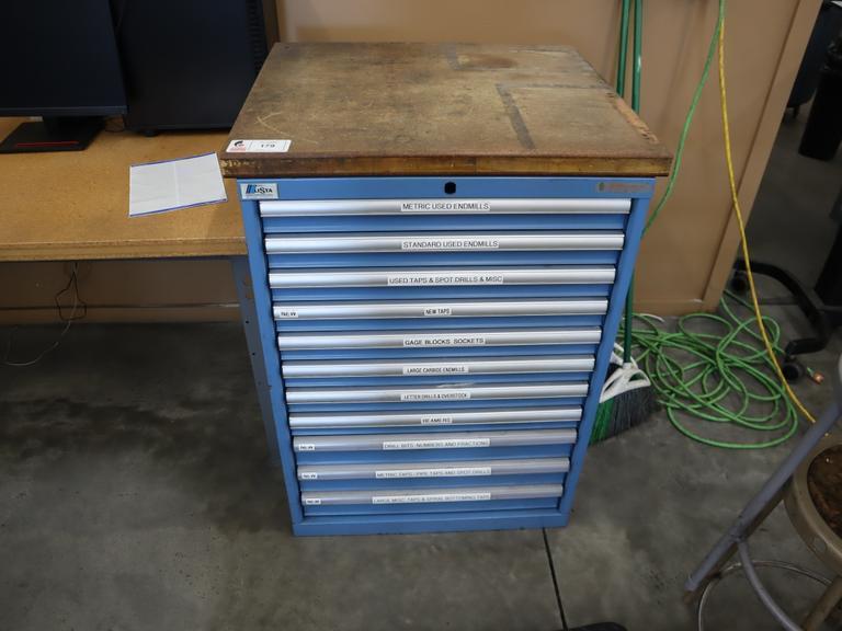 Lista HD Tool Cabinet - 11 Drawer - LOADED with Cutting Tools - A LOT OF CARBIDE- Auction Item