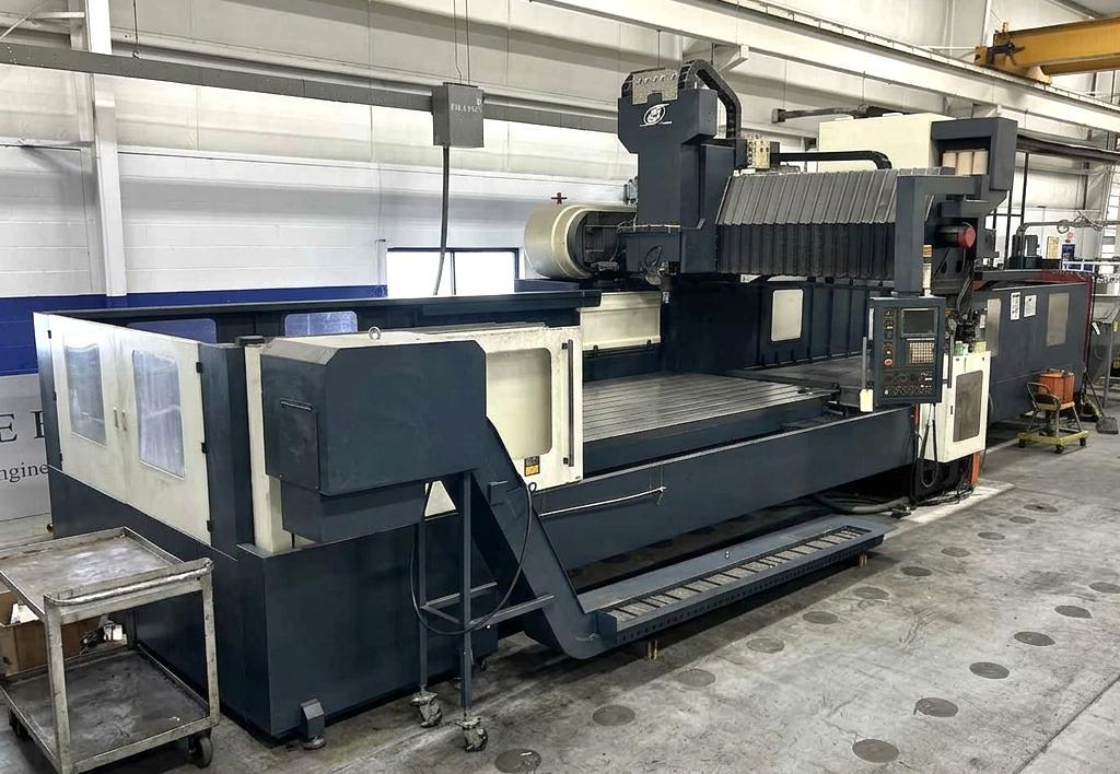 (2012) JOHNFORD DMC-4100PH HI-NET DOUBLE-COLUMN CNC BRIDGE/GANTRY MILLING MACHINE. STOCK # 0984026