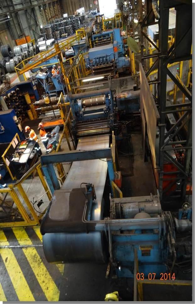 60" x .250" x 25 Ton Herr Voss Slitting Line with Injector Heads/Strand Extensioner