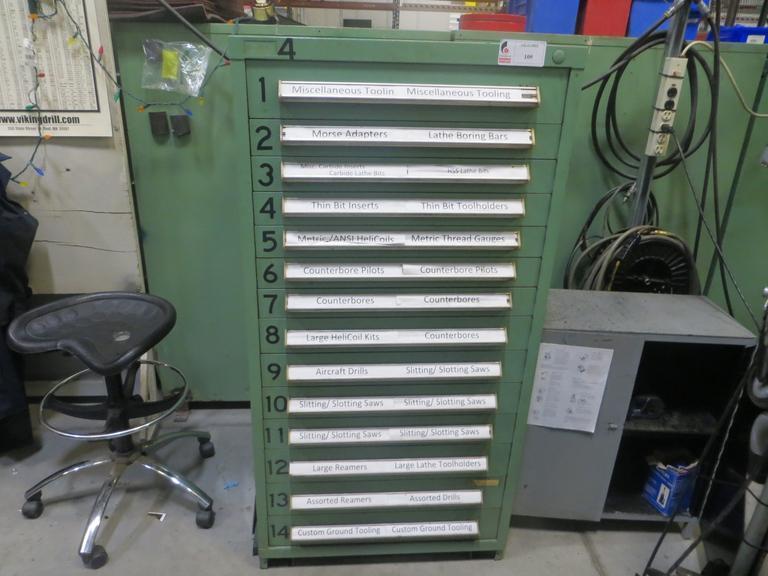 Heavy Duty 14 Drawer Cabinet WITH CONTENTS- Auction Item