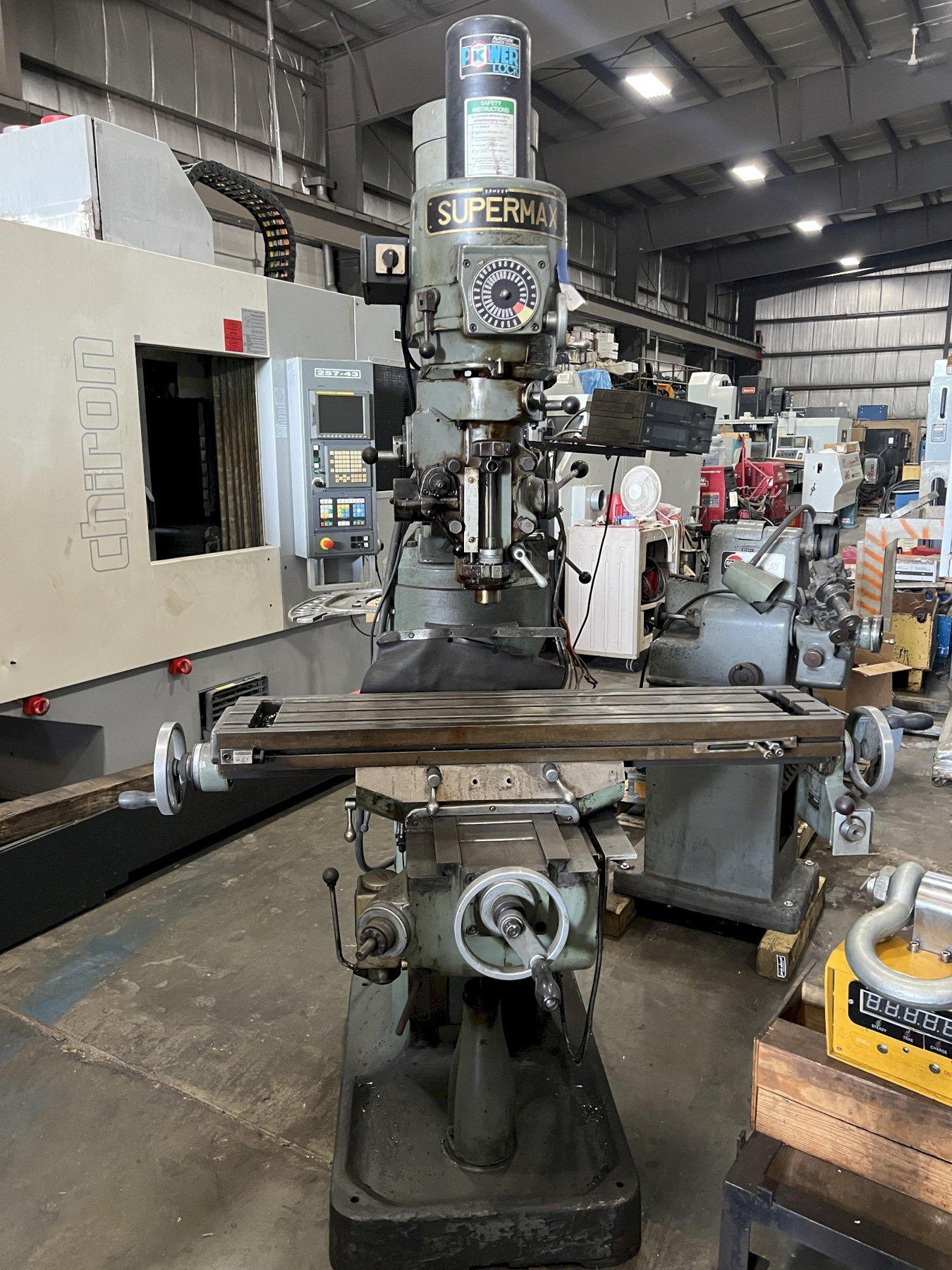 SUPERMAX VERTICAL MILLING MACHINE, YCM, VARI SPEED, SONY DRO 1985