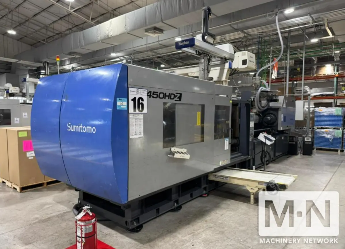 500 TON 61 OZ  SUMITOMO MODEL SE450EV-A-C3000 ELECTRIC INJECTION MOLDING MACHINE MFG 2014/2013 (2) AVAILABLE