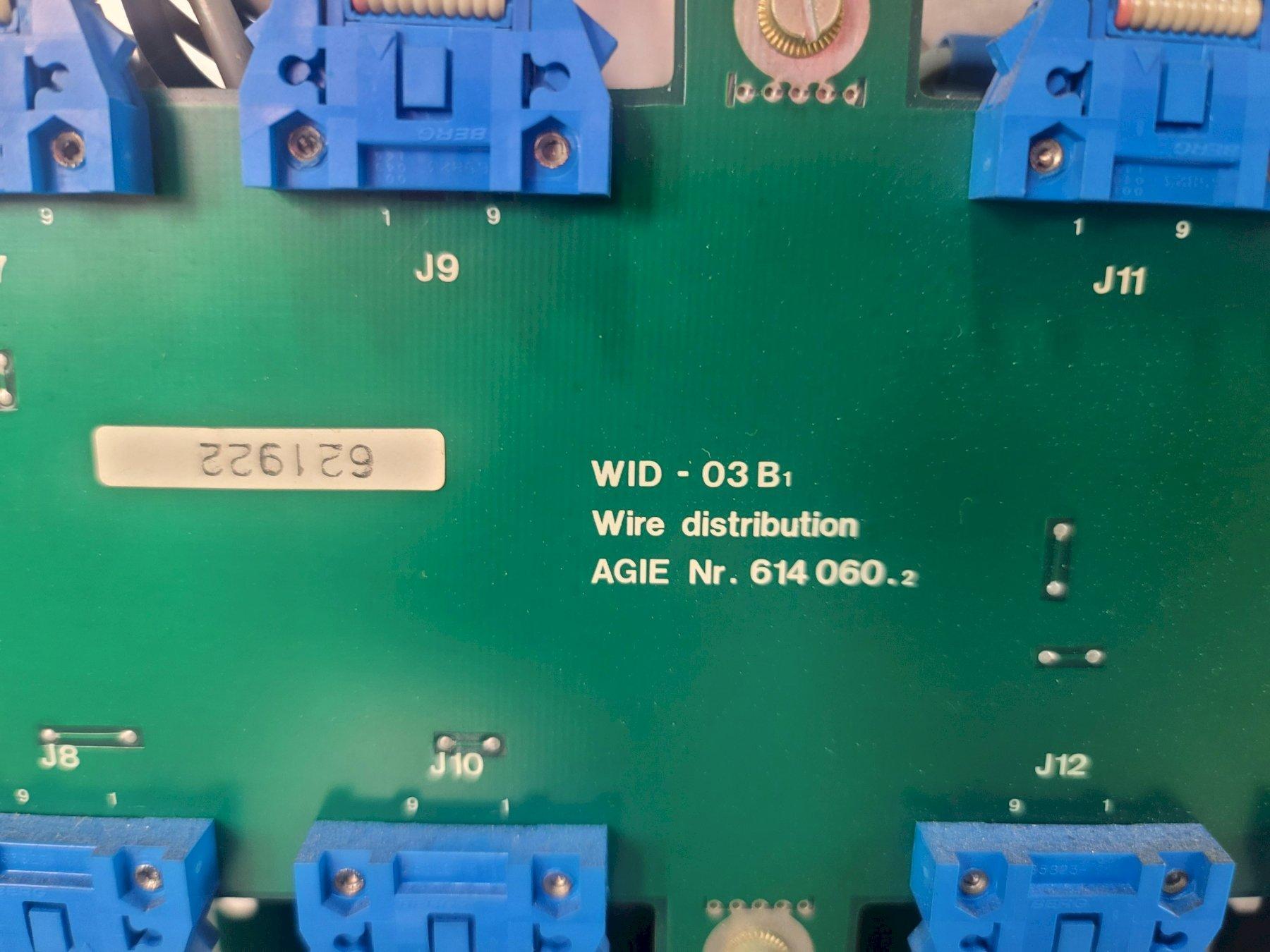 CONTROL UNIT WITH WID 03B1 WIRE DISTRIBUTION PANEL AGIE 614 060.2, Contains PMO-01A Power Module Output 613930.7