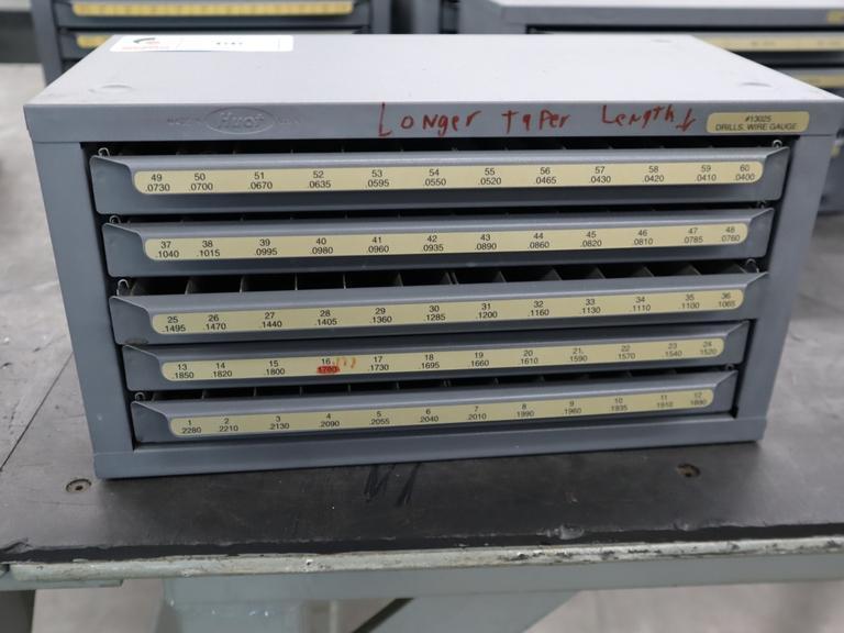 Huot Drill Index, Wire Gauge Drills, 5 Drawer- Auction Item